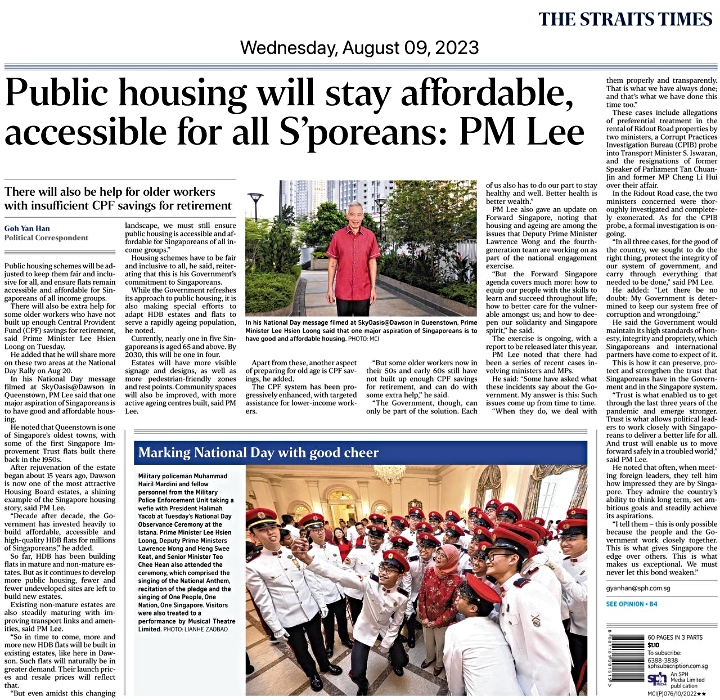 Public housing stay affordable by PM Lee